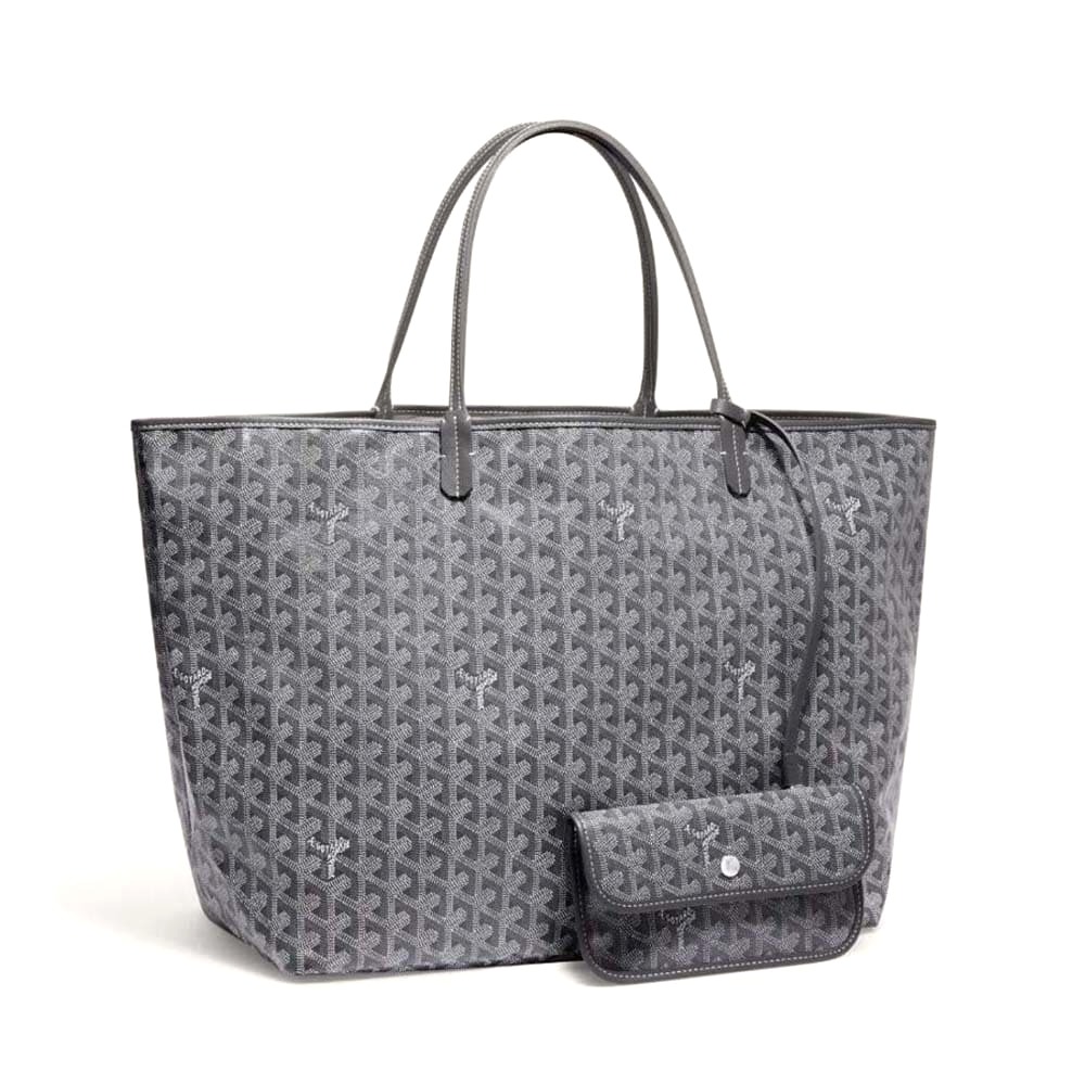 TÚI Goyard Women Sac Saint Louis GM in Goyardine Canvas & Chevroches Calfskin-Silver