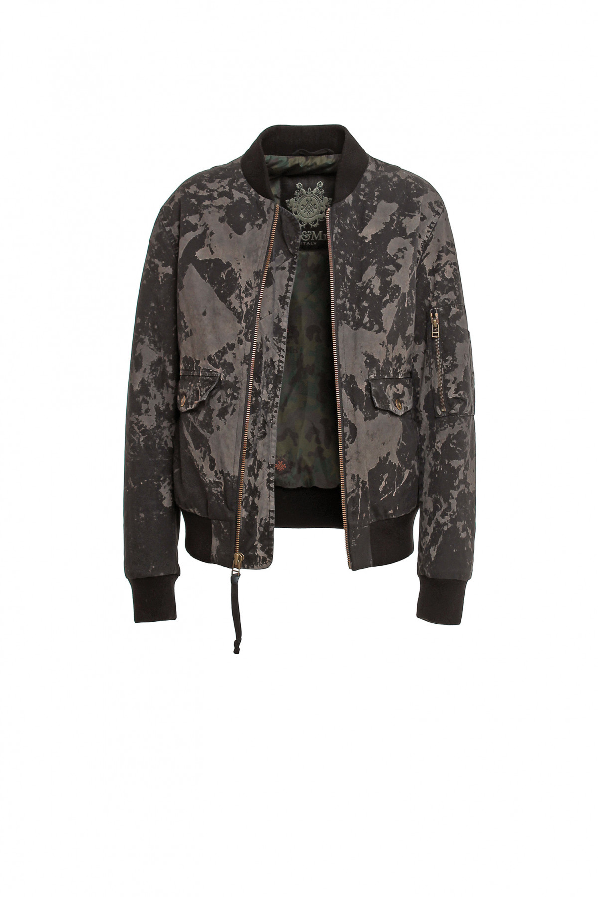 ÁO MR&MRS ITALY CANVAS BLACK BOMBER