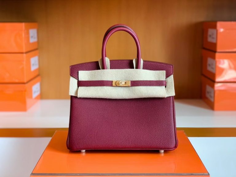 Túi Hermes Birkin Togo Garnet red Gold Hardware Handmade khâu tay 25cm
