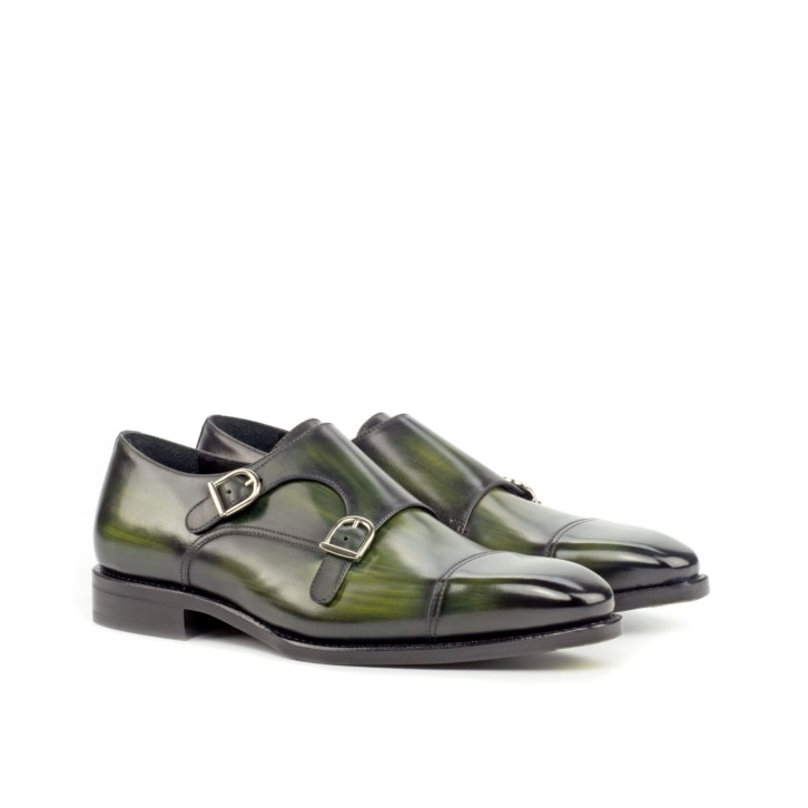 HENDERSON SHOES PERSONALIZATION Green Patina Double Monks HANDCRAFTED SHOES