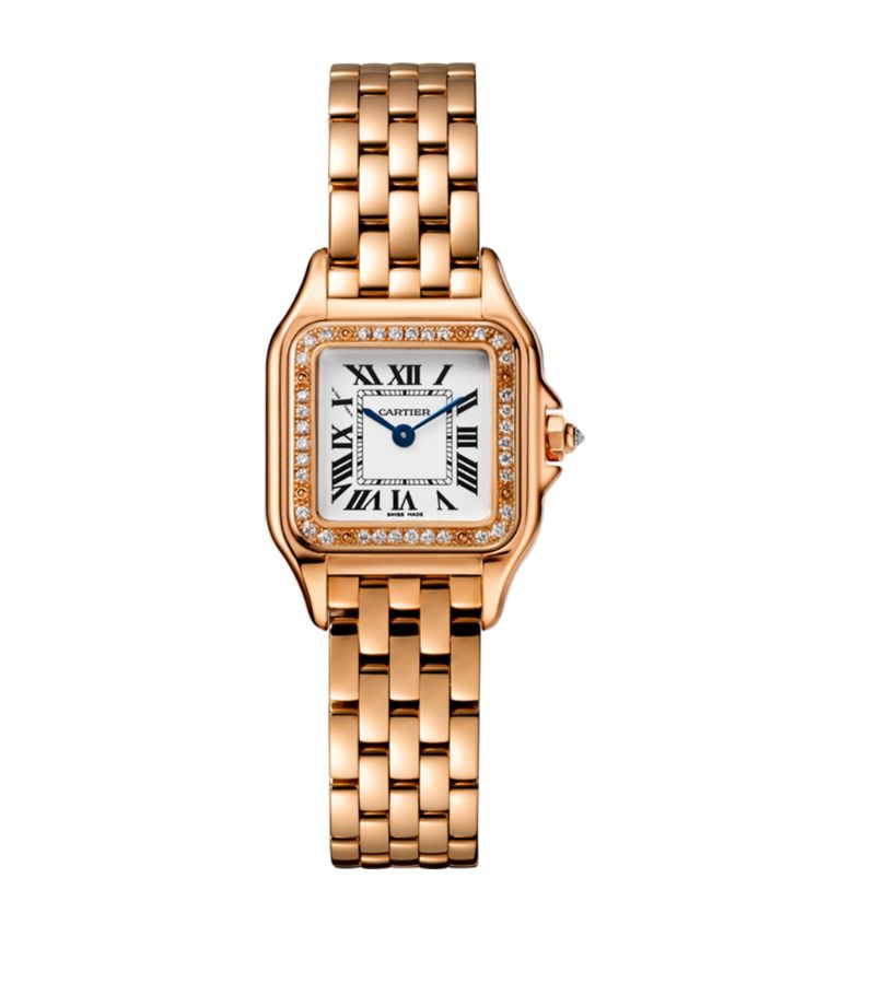 Đồng hồ CARTIER  Small Rose Gold and Diamond Panthère de Cartier Watch 22mm mặt số màu trắng