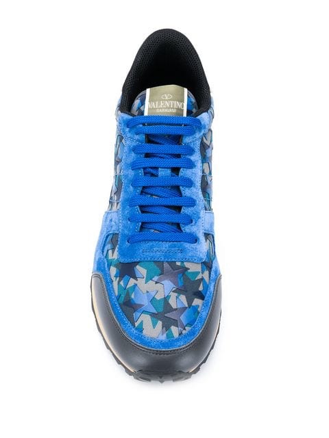 GIÀY VALENTINO Rockrunner low-top suede and mesh trainers