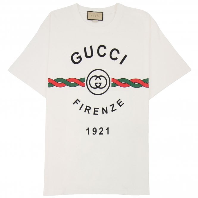ÁO GUCCI Firenze 1921 Cotton Jersey White