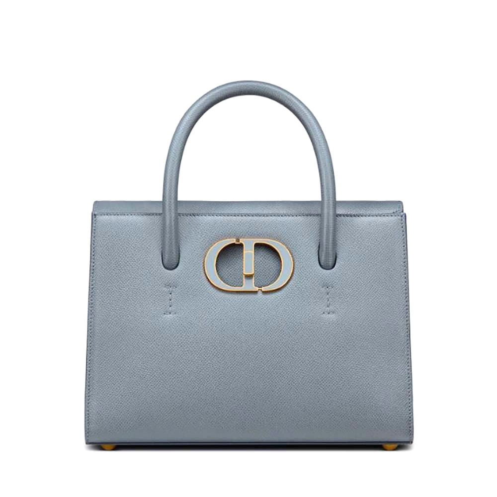 TÚI Dior Women Medium ST Honore Tote Latte Grained Calfskin-Blue