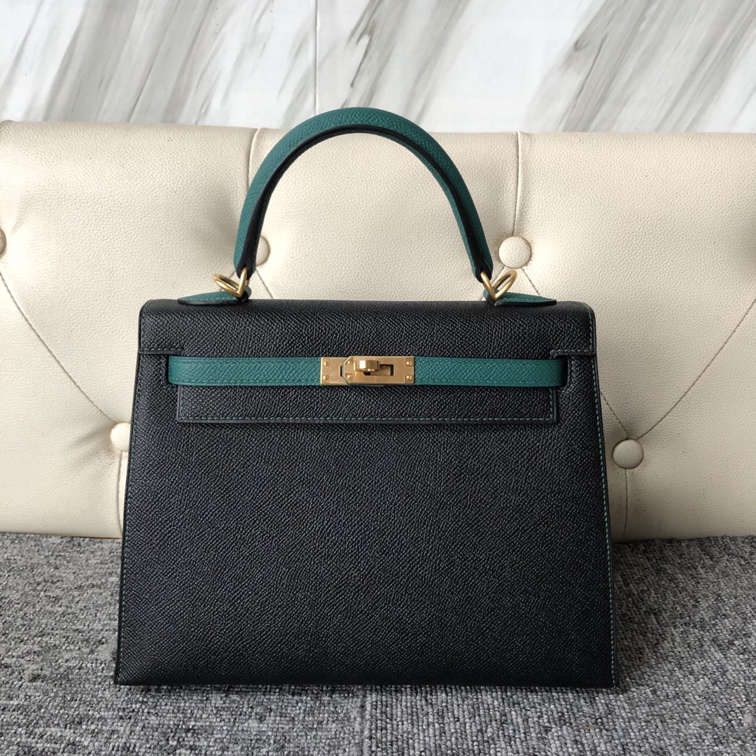 TÚI HERMES Kelly 25CM da epsom leather phối màu platinum hardware