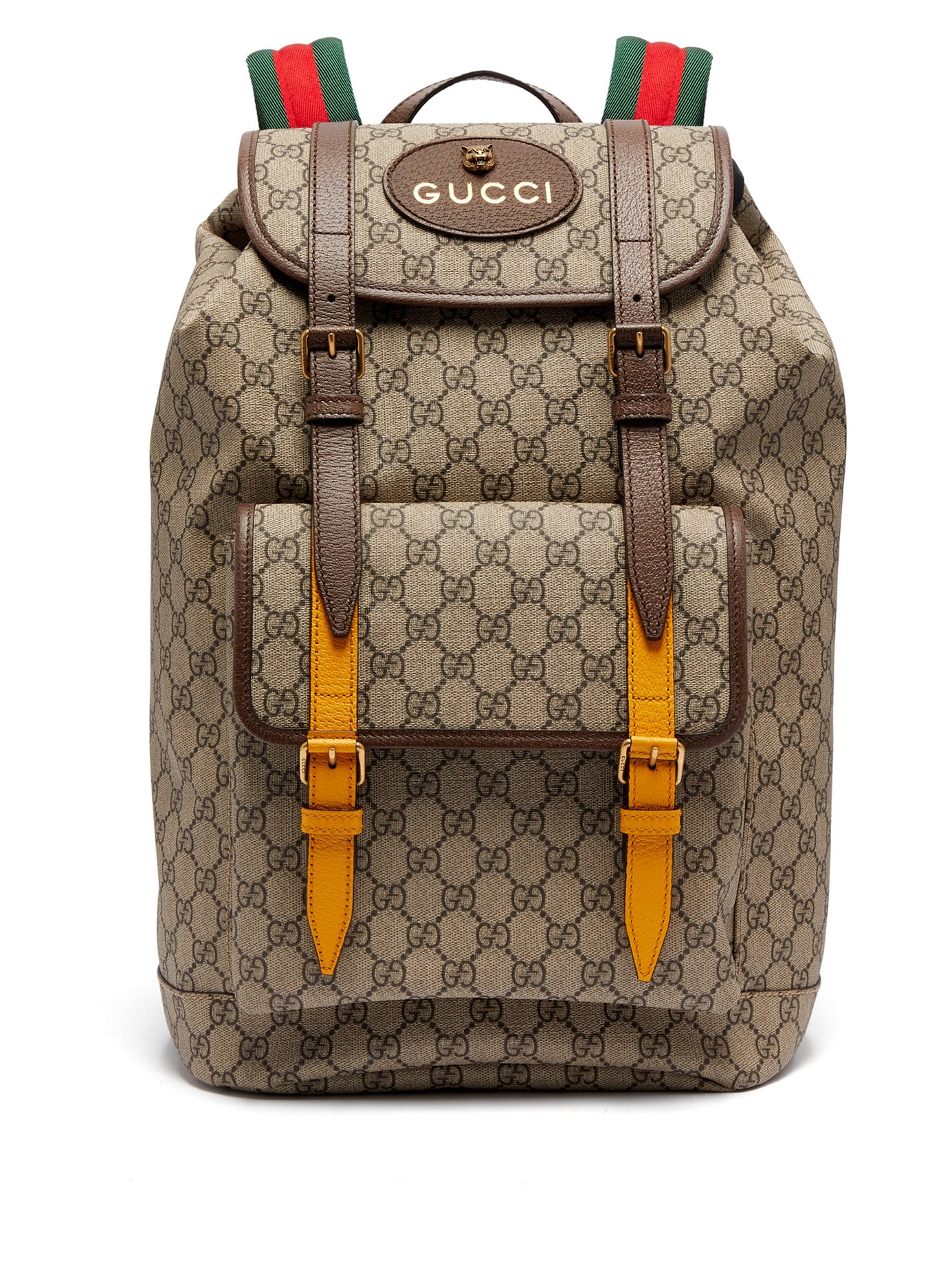 BALO GUCCI GG Supreme-print leather-trimmed canvas backpack