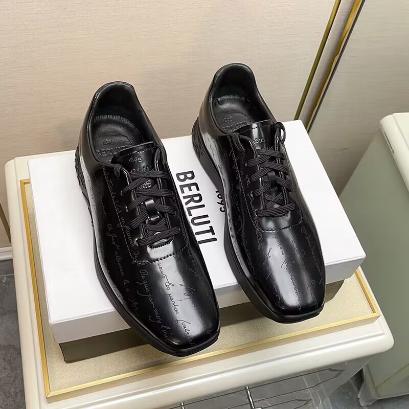 GIÀY BERLUTI Leather Black Sneaker shoes