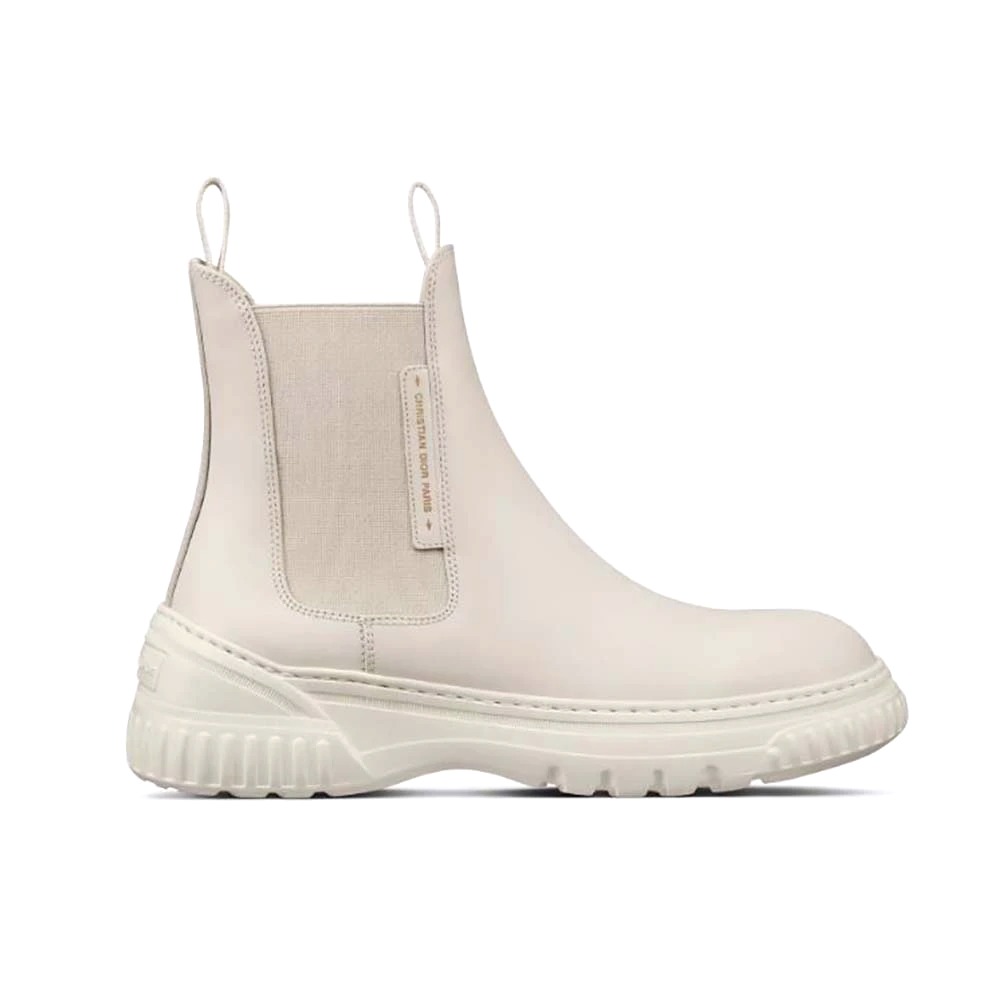 GIÀY Dior Men D-Racer Ankle Boot White Calfskin