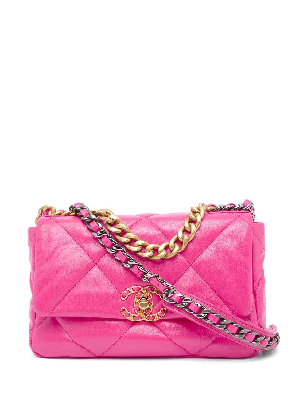 TÚI Chanel 19 diamond-quilted flap crossbody bag