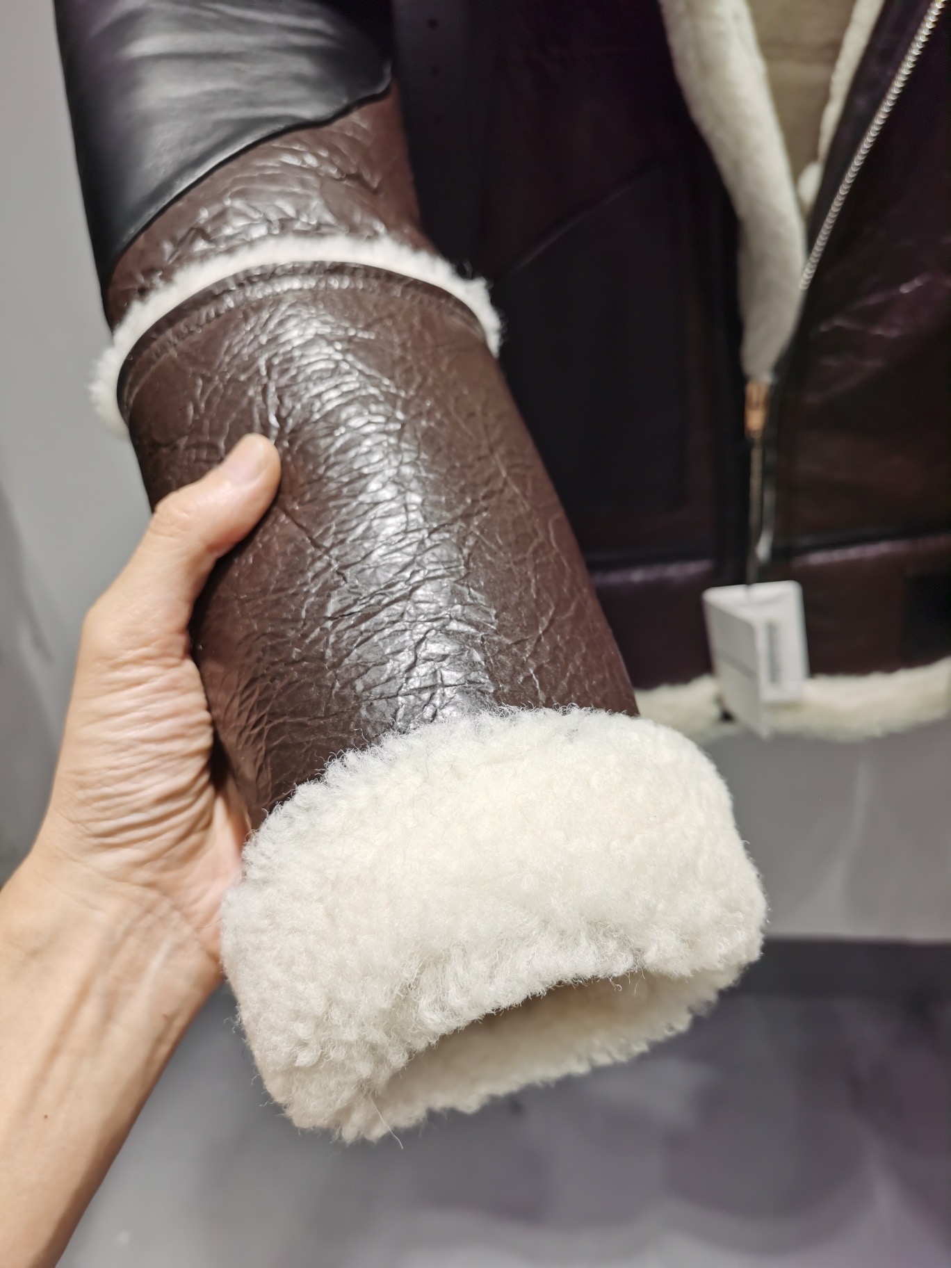 ÁO BALENCIAGA LEATHER JACKET LÓT LÔNG