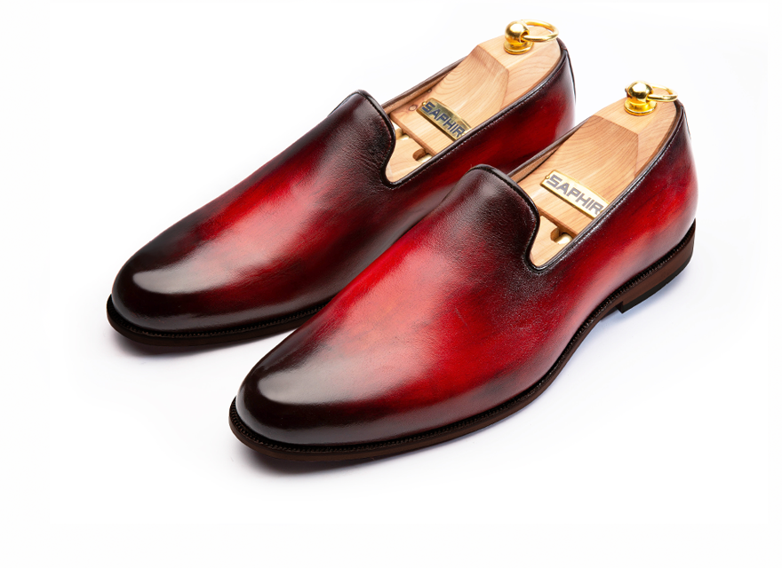 HENDERSON SHOES PERSONALIZATION PLUMS RED PAINTING HANDCRAFTED SHOES