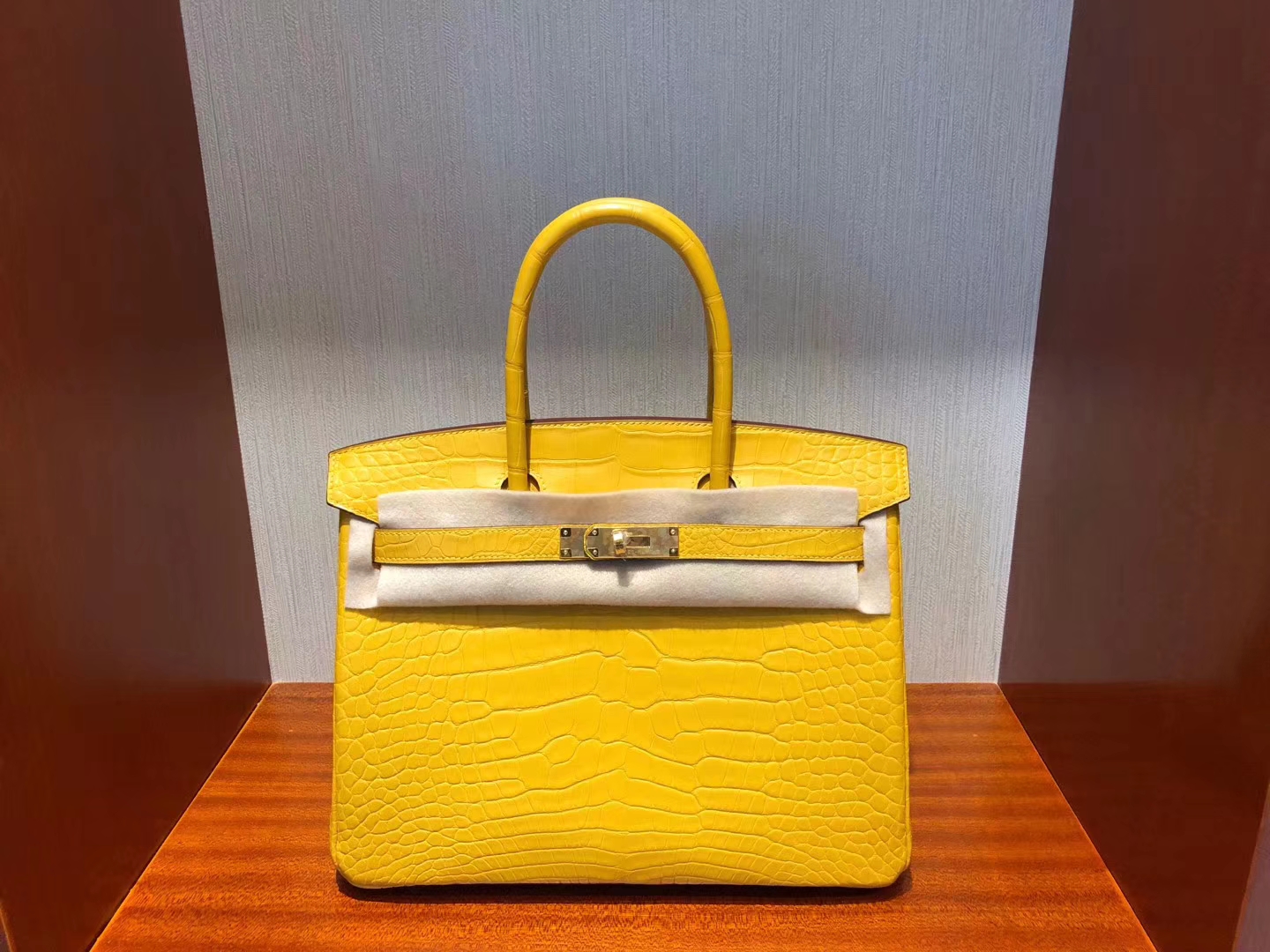 TÚI HERMES Birkin 30CM da cá sấu vàng amber gold hardware