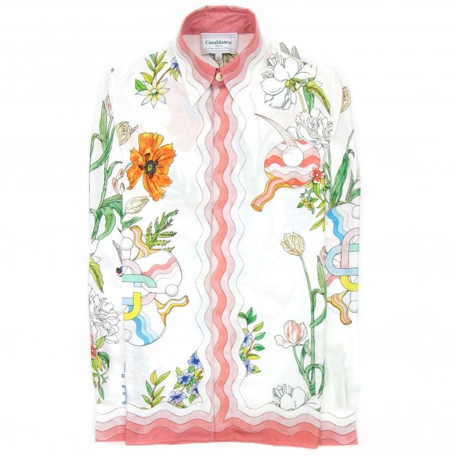 ÁO CASABLANCA Floral Print Silk Shirt