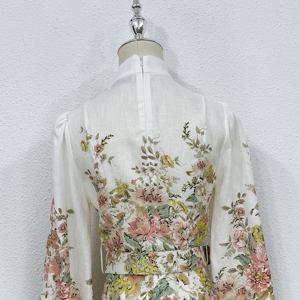 VÁY ZIMMERMANN Vintage Flower Long Sleeve Long Dress High Classy