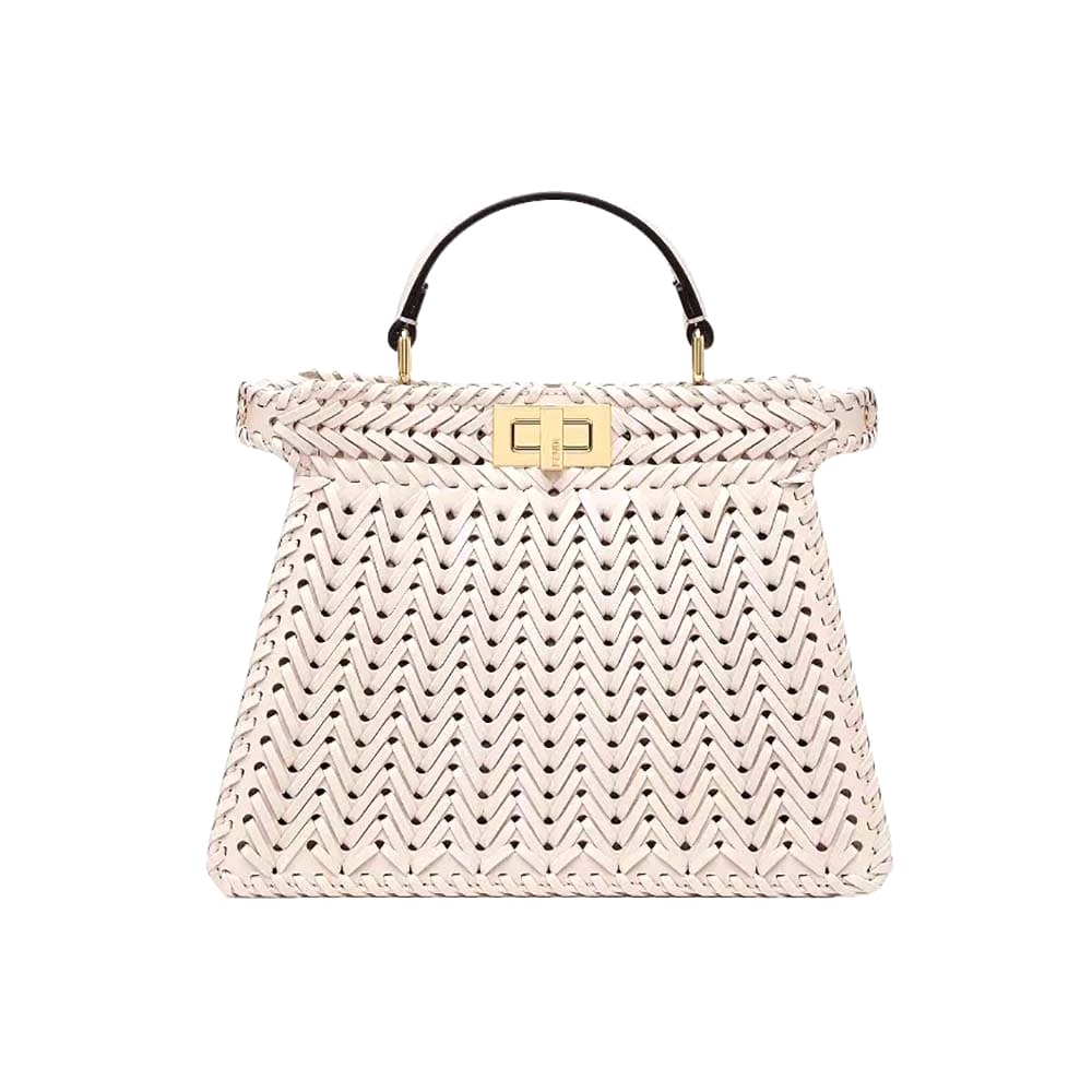 TÚI Fendi Women Peekaboo ISeeU Petite White Padded Calfskin Leather Bag