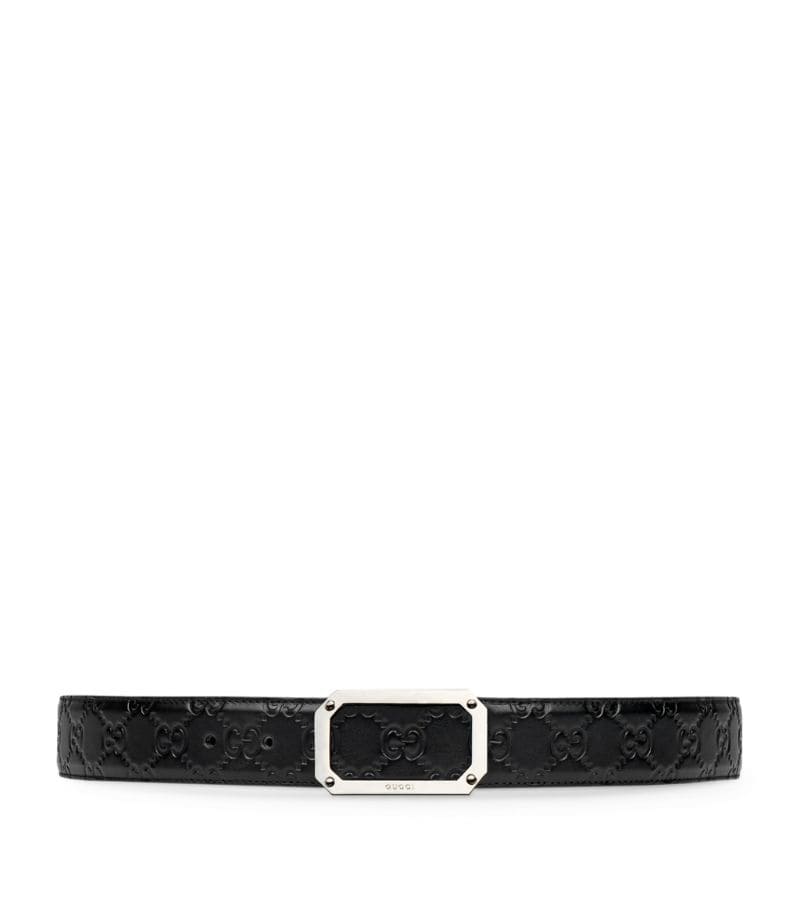 DÂY LƯNG GUCCI  Leather GG Supreme Belt khóa trắng