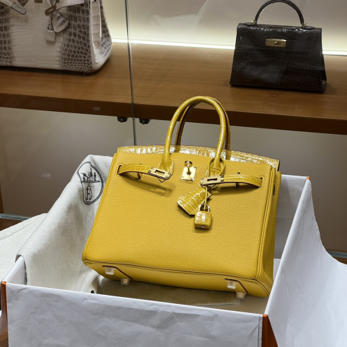 Túi Hermes Birkin Touch Yellow 25CM Handmade khâu tay(Giá liên hệ)