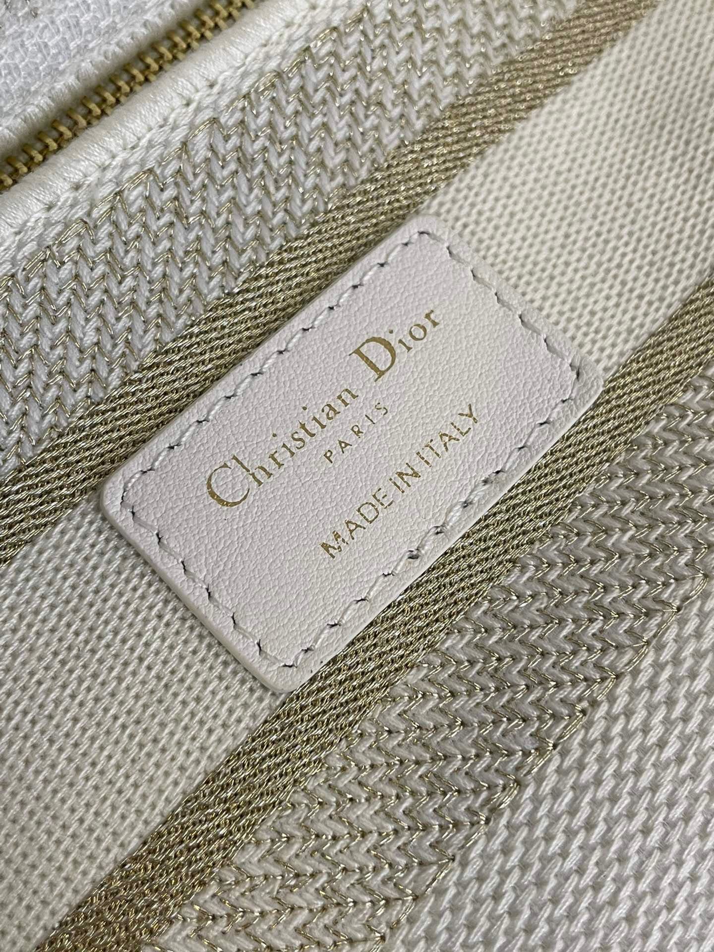 TÚI CHRISTIAN DIOR LADY D-LITE NATURAL EMBROIDERY BAG