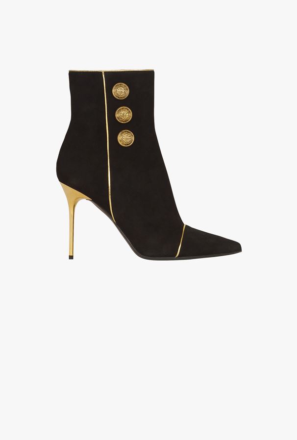 GIÀY BALMAIN Black suede Roni ankle boots