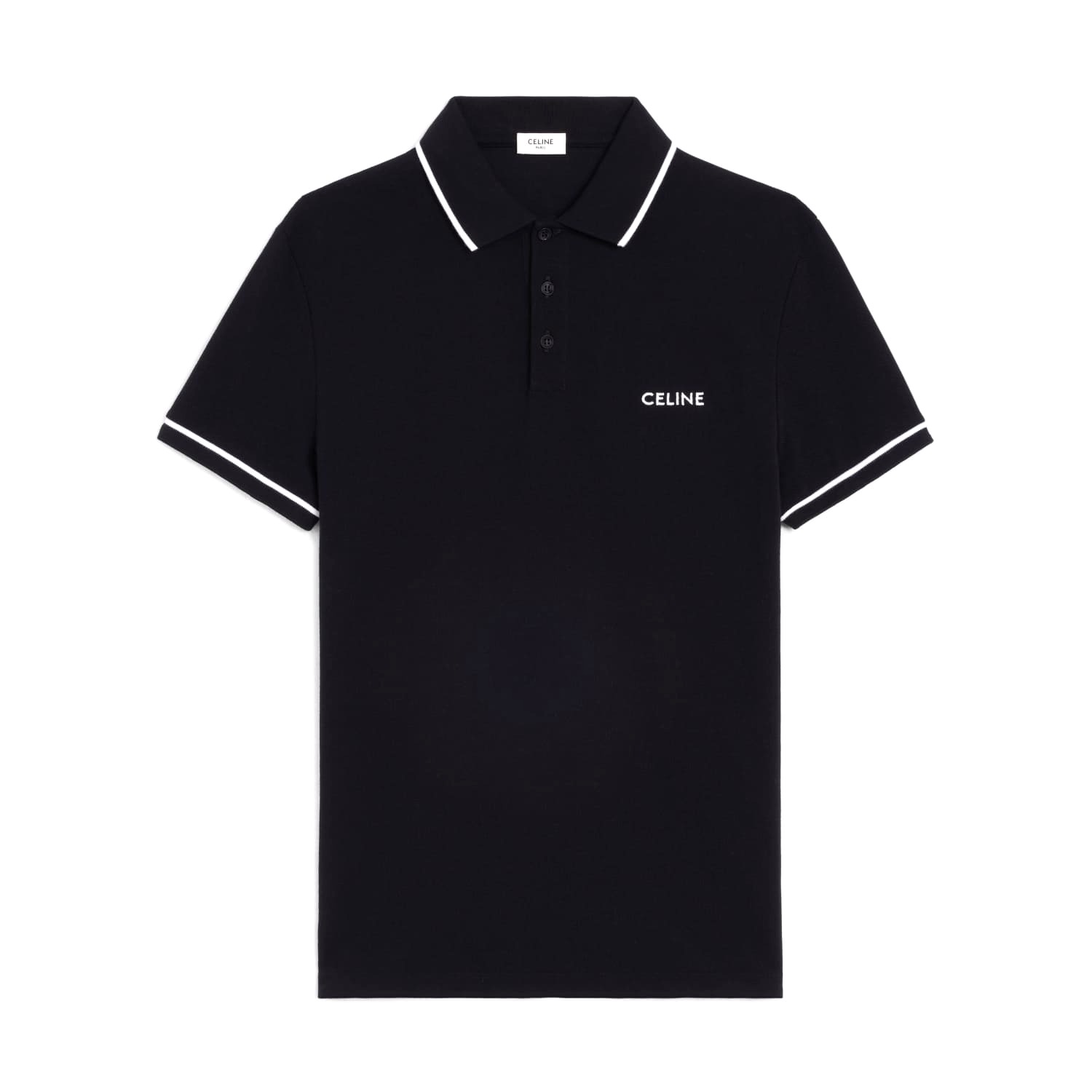 ÁO CELINE LOGO POLO SHIRT BLACK