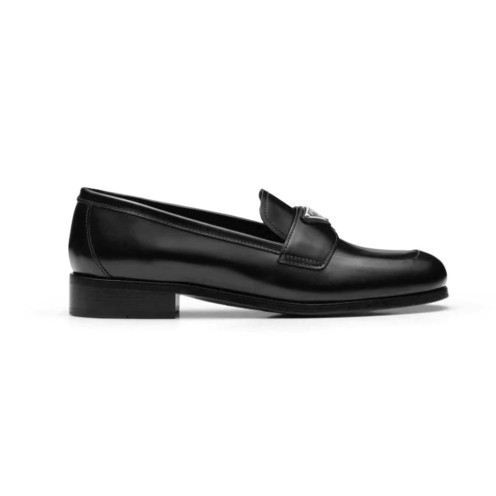 GIÀY Prada Women Brushed Leather Loafers-Black