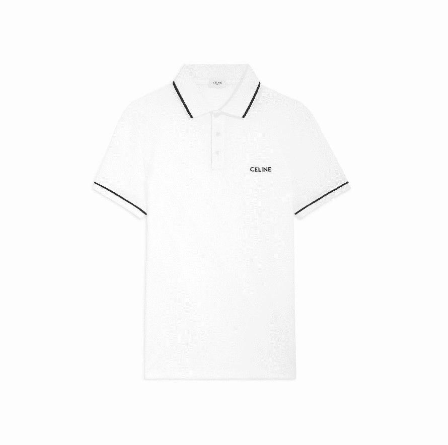 ÁO CELINE LOGO POLO SHIRT WHITE