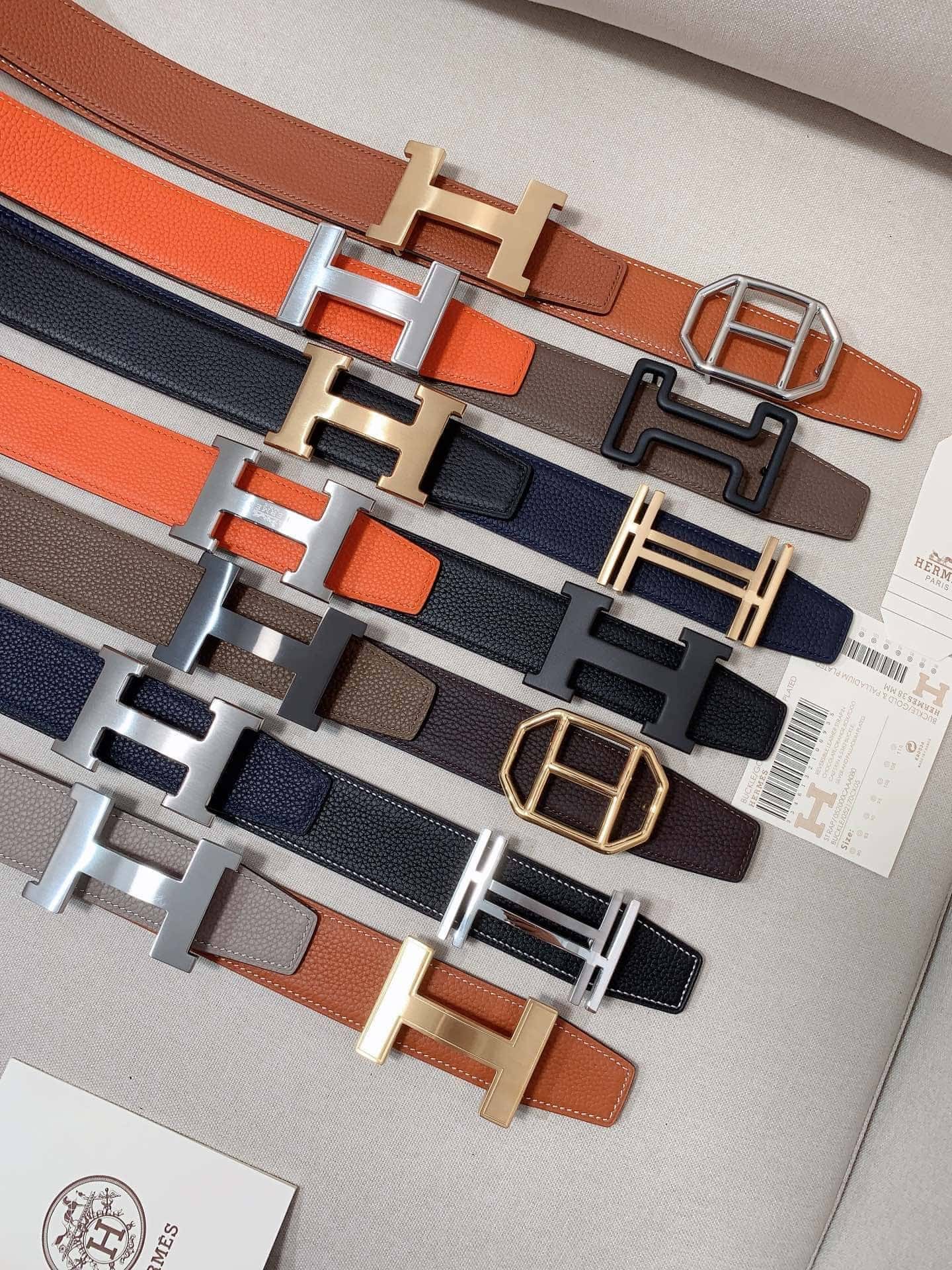 DÂY LƯNG HERMES H Matte Black Togo leather hai mặt khóa đen