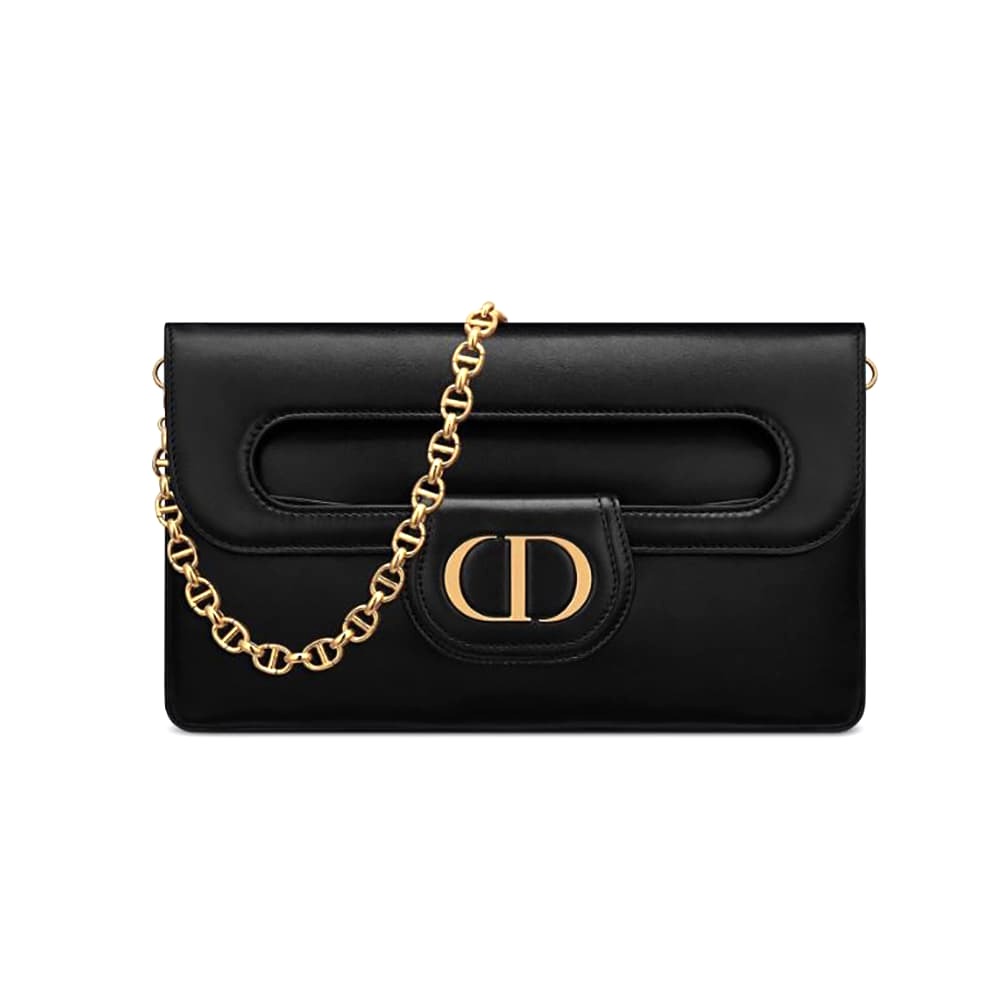 TÚI Dior Women Medium Diordouble Bag Smooth Calfskin-Black