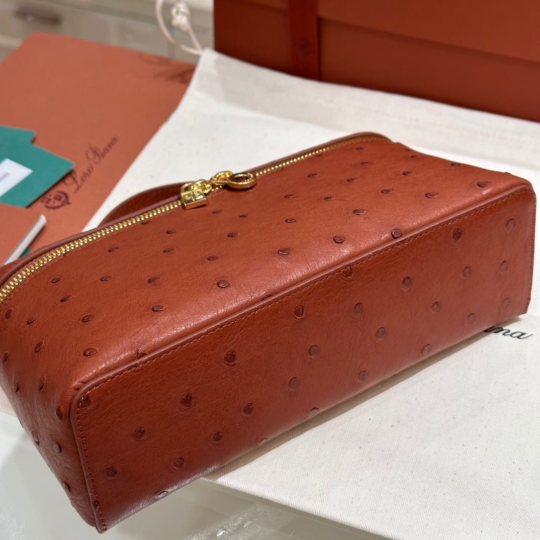 TÚI Loro Piana Women Extra Pocket L27 in Ostrich Leather Red da đà điểu(Gía Liên Hệ)