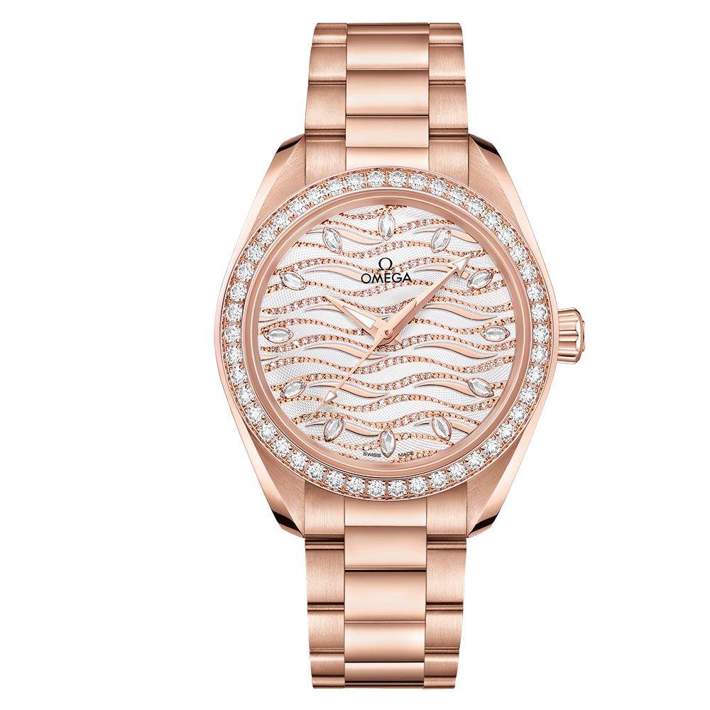 ĐỒNG HỒ OMEGA Seamaster Aqua Terra 18ct Sedna Gold Automatic Diamond Ladies Watch