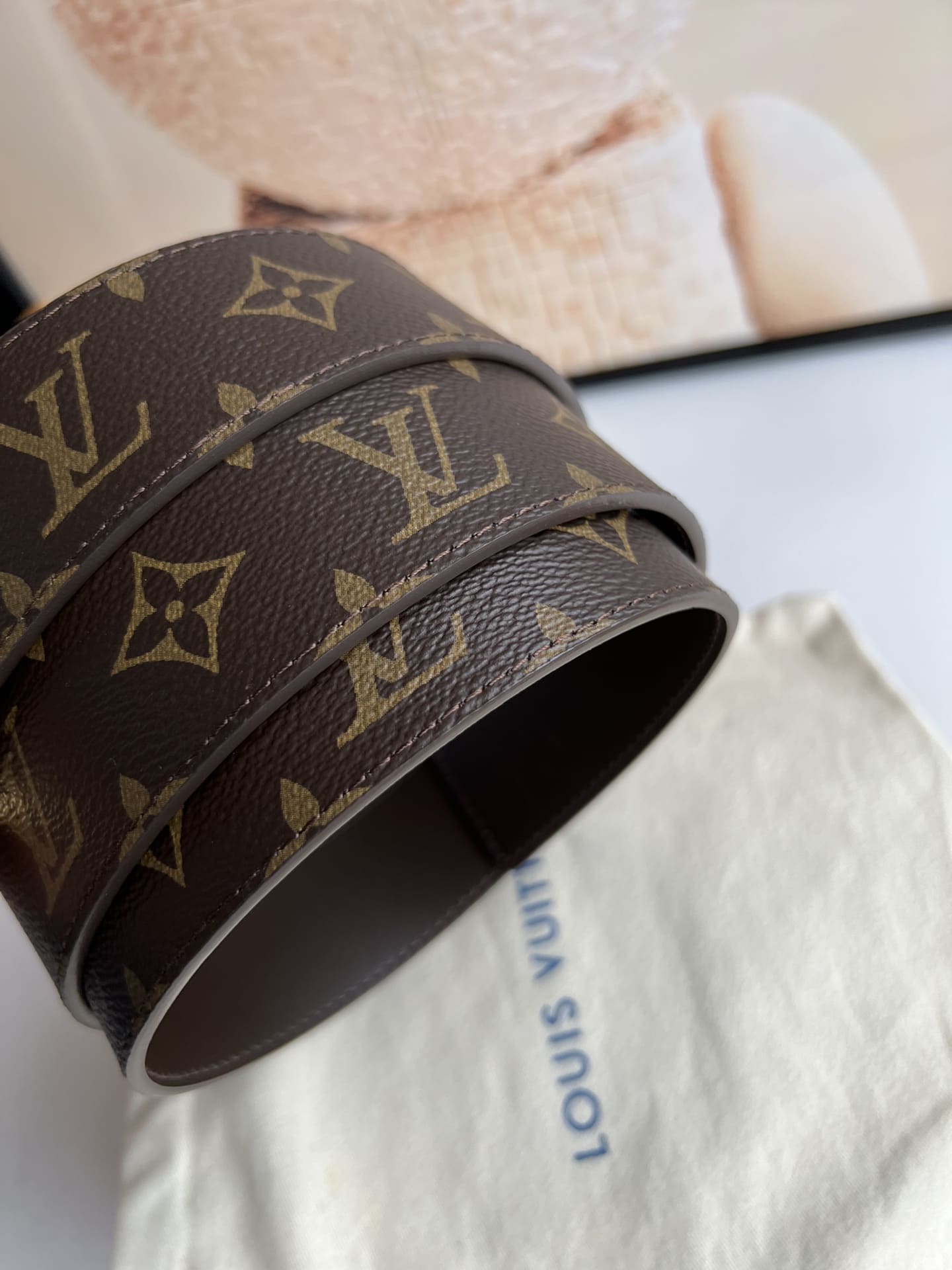 DÂY LƯNG LOUIS VUITTON BROWN MONOGRAM LEATHER Khóa vàng