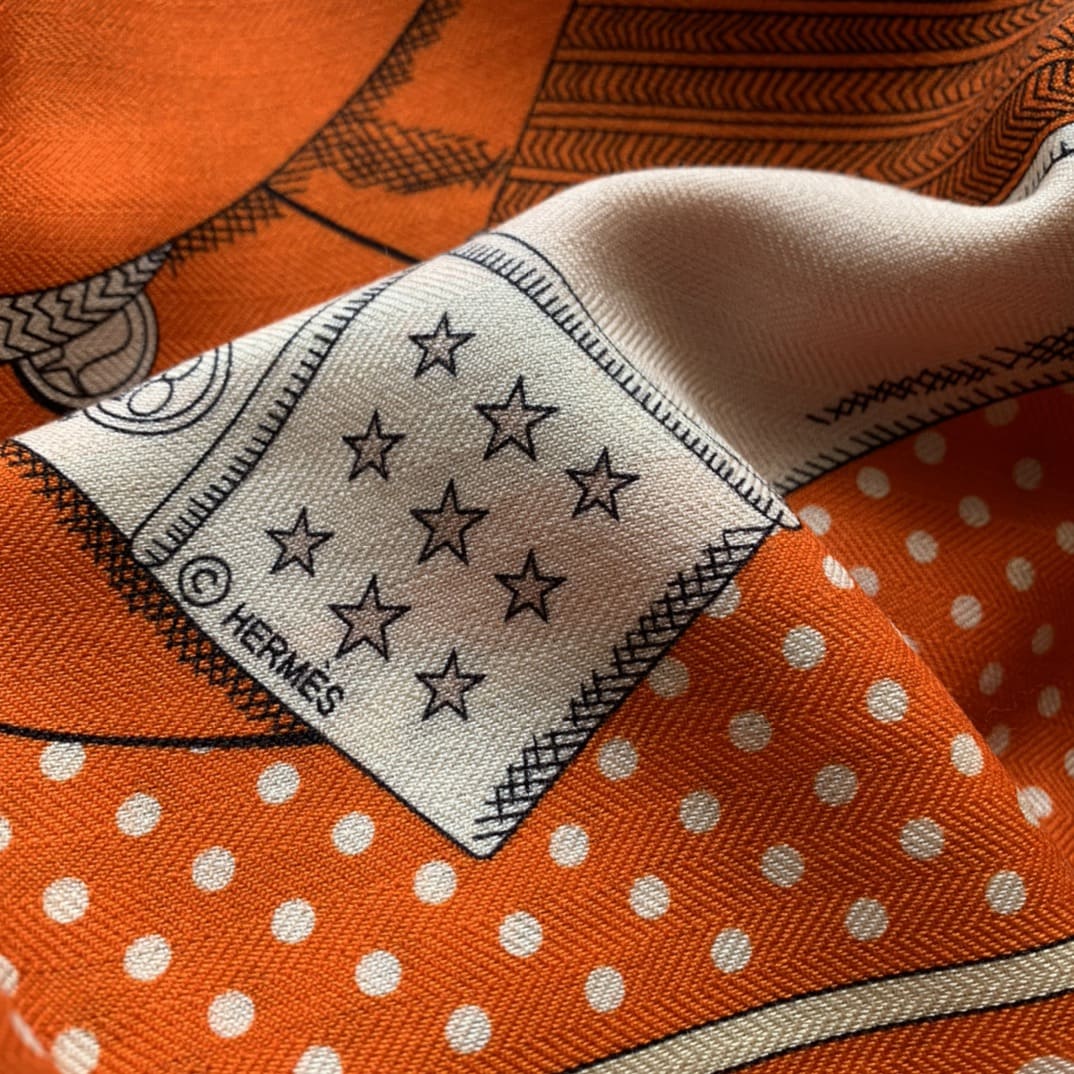 KHĂN HERMES H Family cashmere scarf