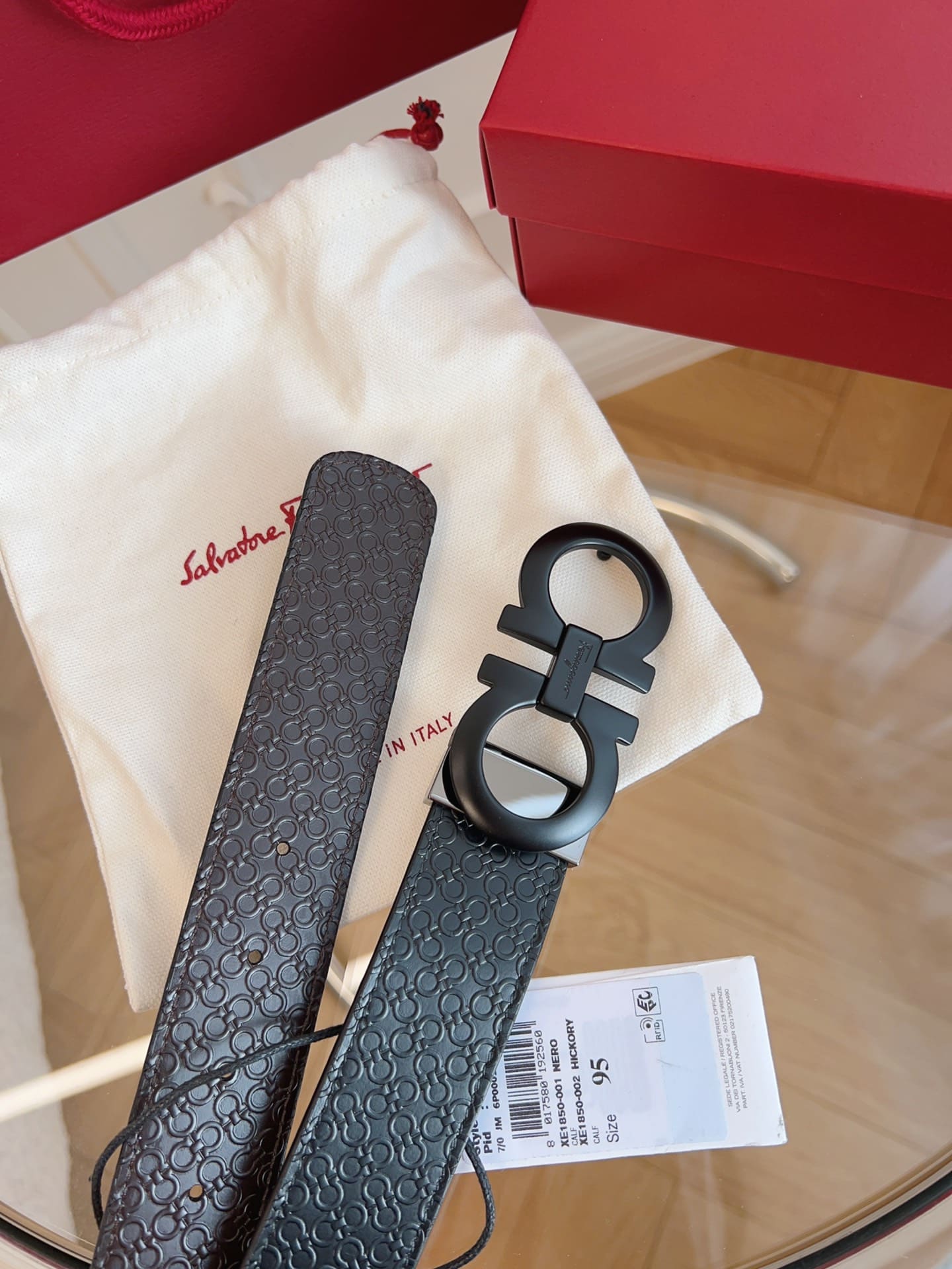DÂY LƯNG Salvatore Ferragamo Adjustable Gancini Belt Khóa đen