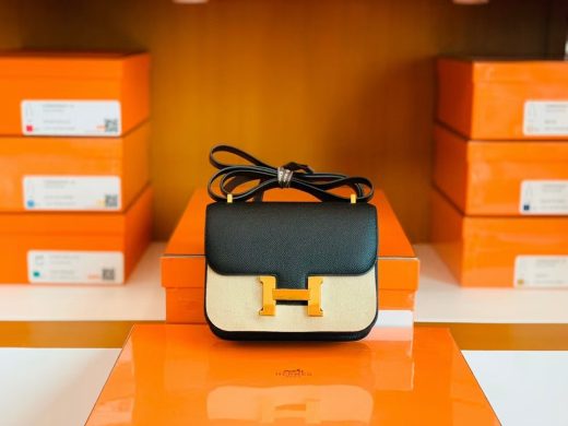 Túi Hermes Constance Epsom Black Gold Hardware Handmade khâu tay 18cm