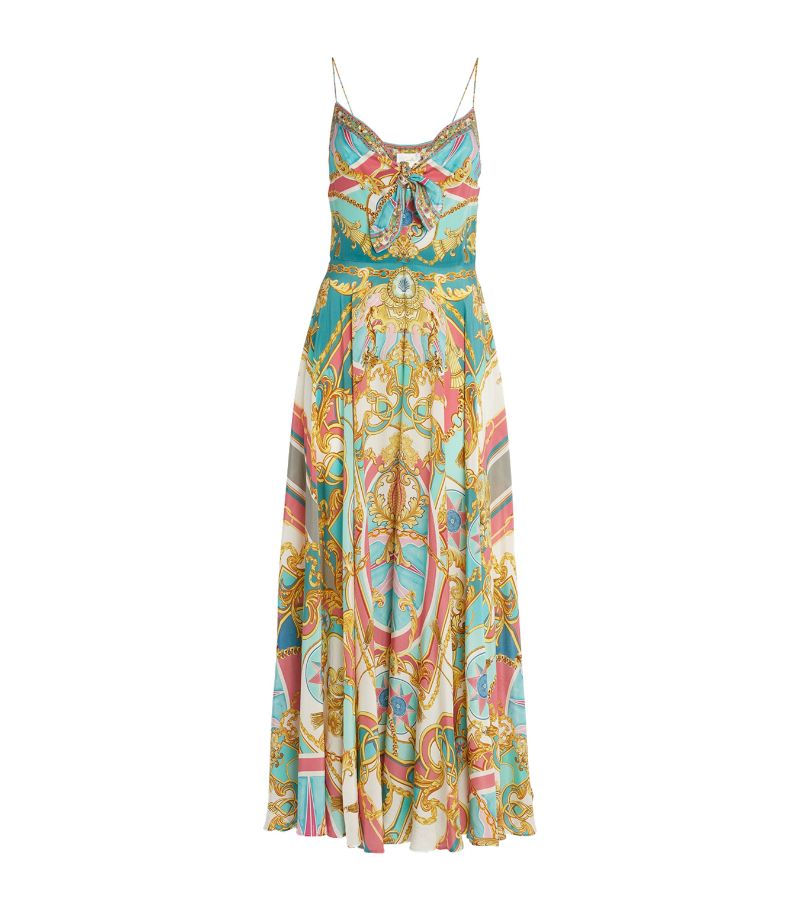 VÁY CAMILLA Silk Printed Maxi Dress
