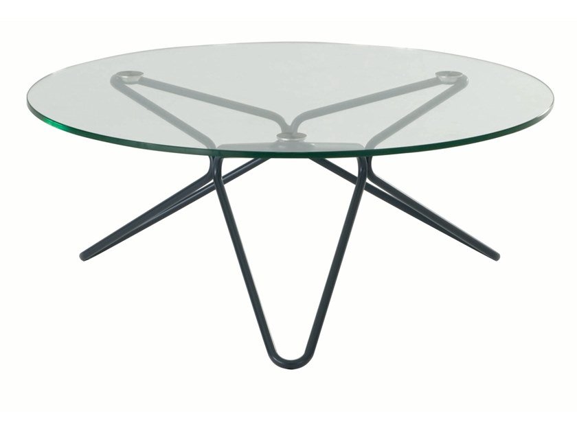 BÀN TRÀ DIAMO Round table with glass top COFFEE TABLE
