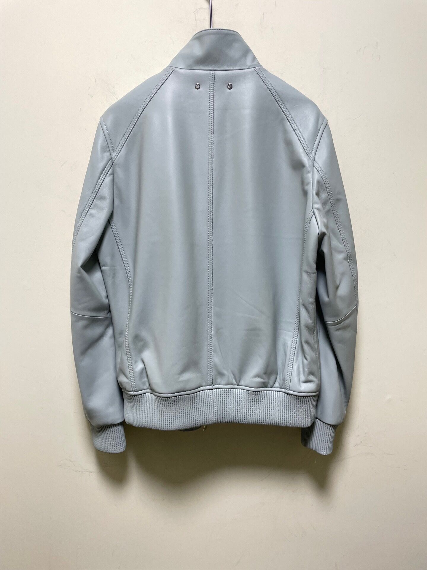 ÁO BERLUTI LEATHER JACKET CEMENT