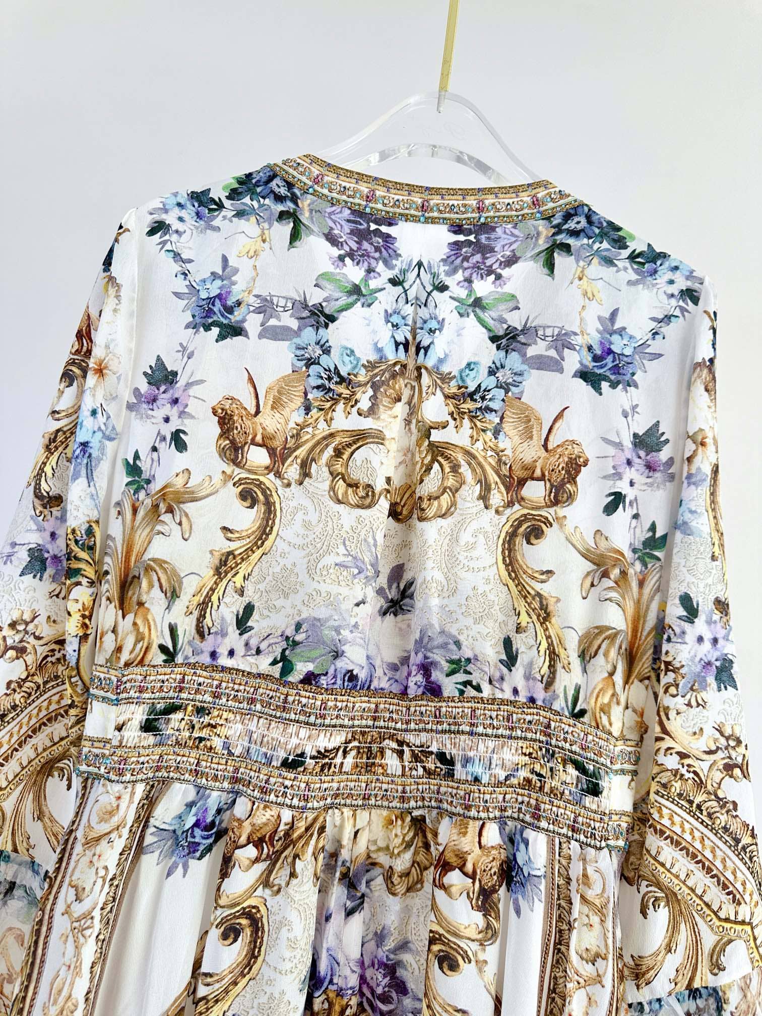 VÁY CAMILLA Silk Embellished V-Neck Maxi Dress High Classy