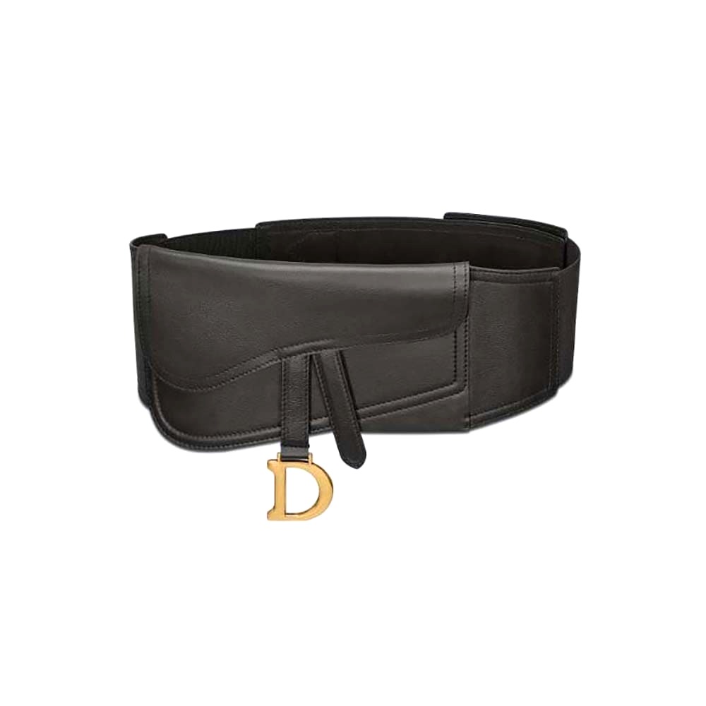 DÂY LƯNG Dior Women Saddle Belt Black Smooth Calfskin 13.5 CM