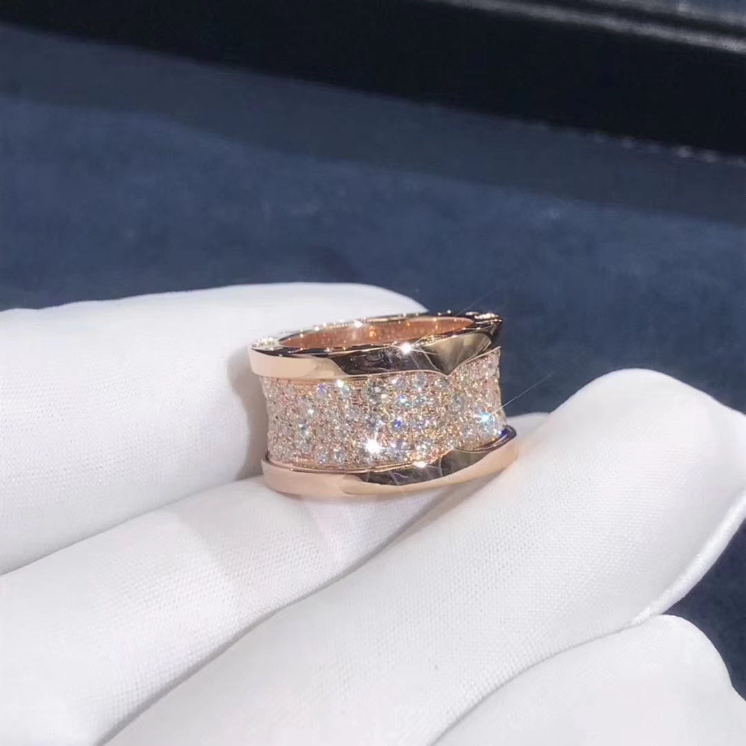 NHẪN BVLGARI B.ZERO1 18K rose gold ring diamonds