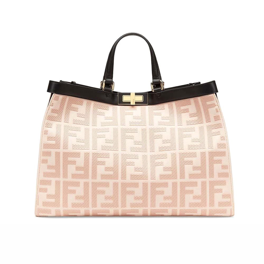 TÚI Fendi Women Peekaboo X-Tote Embroidered Canvas Bag-Pink