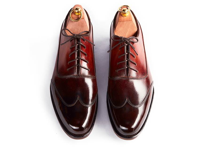 HENDERSON SHOES PERSONALIZATION DARK RED RUSSO PAINTING HANDCRAFTED SHOES