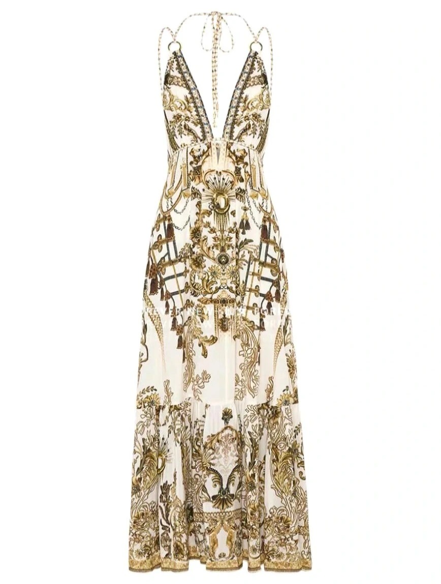 VÁY CAMILLA Flower Sparking Vintage Dress High Classy