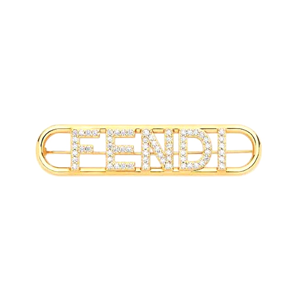 Cài áo Fendi Fendigraphy Brooch Gold Coloured