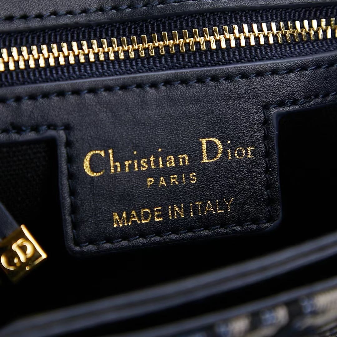 TÚI Dior Women CD Signature Bag with Strap Blue Dior Oblique Jacquard Top Quality