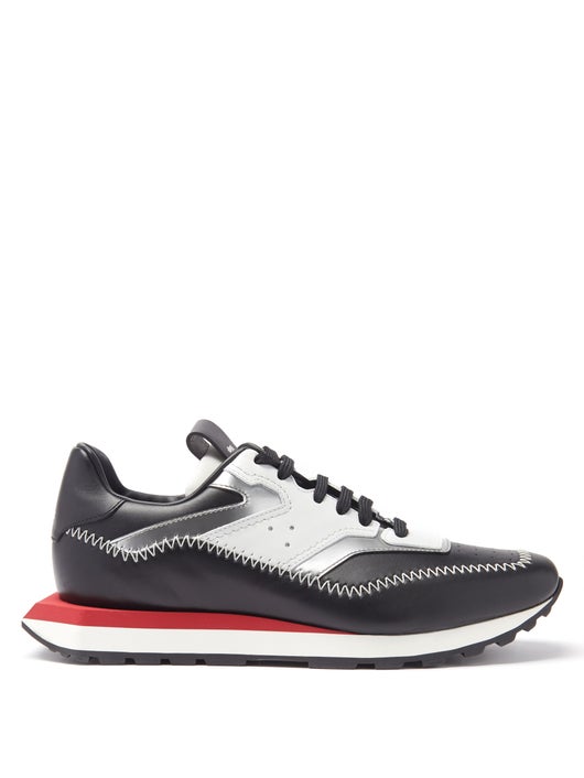 GIÀY BERLUTI Fly square-toe leather trainers SS2021
