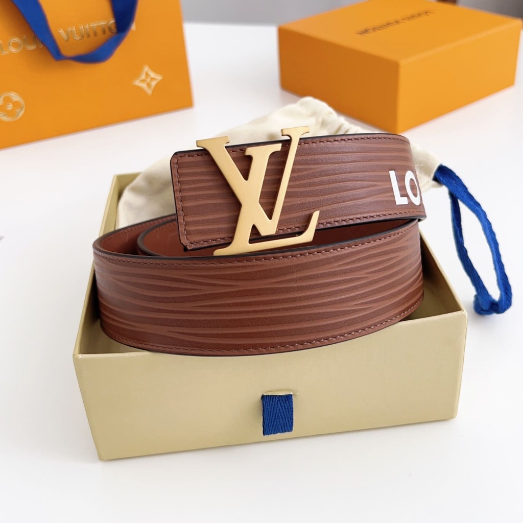 DÂY LƯNG LOUIS VUITTON BROWN EPI LEATHER  Khóa vàng