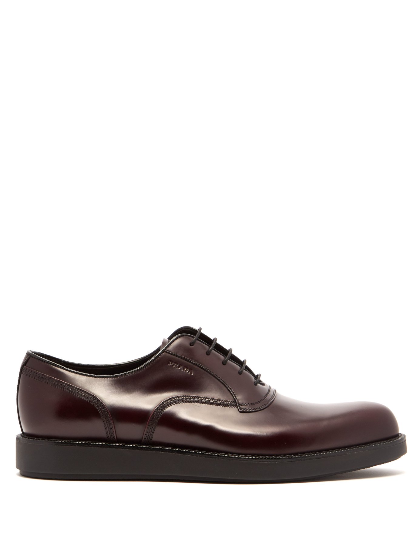 GIÀY PRADA Raised-sole leather oxford shoes