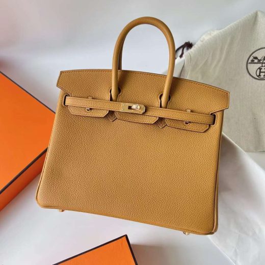 Túi Hermes Birkin Togo sesame Yellow Gold Hardware Handmade khâu tay 25cm