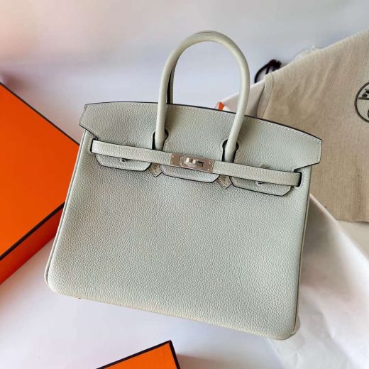 Túi Hermes Birkin Togo Ice grey Silver Hardware Handmade khâu tay 25cm